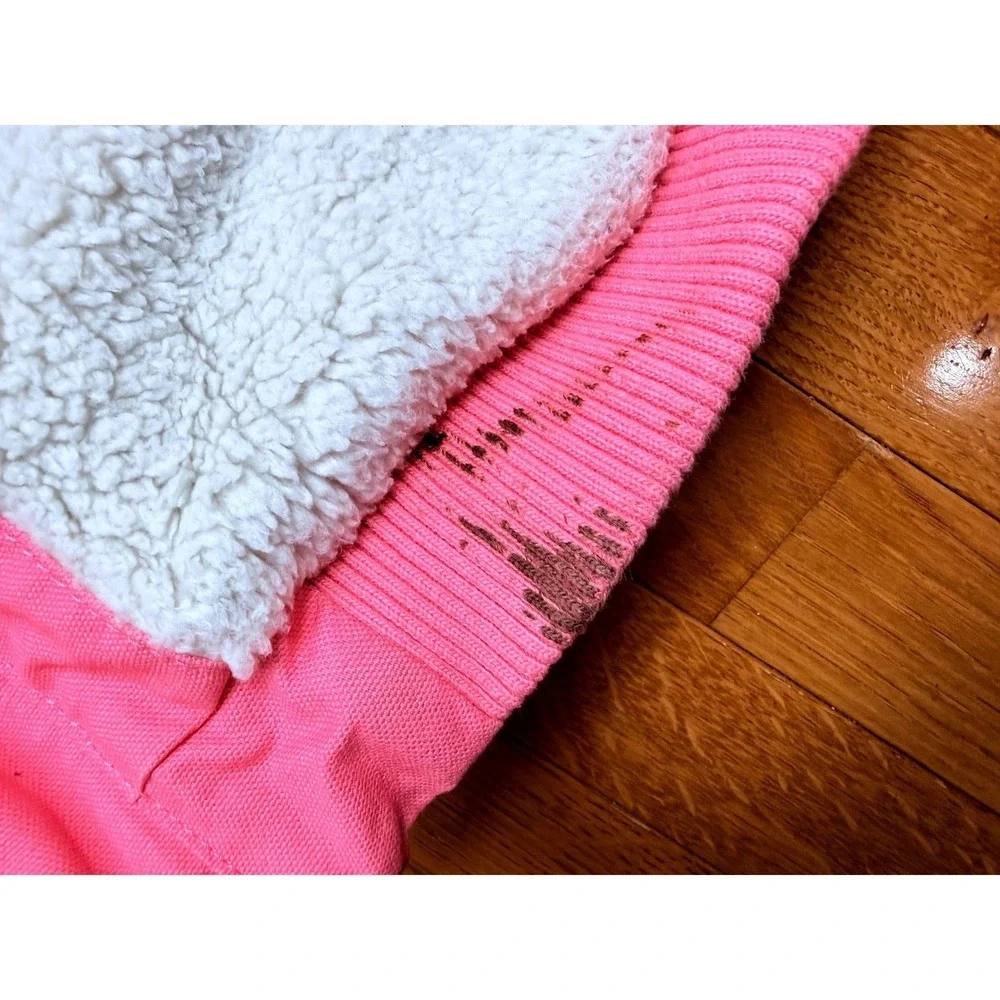 Carhartt Kids Pink Sherpa Lined‎ Canvas Active Jacket OJ9566-G 3T Hooded Coat
